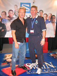 Fari and Mike Swain at his booth